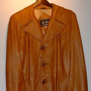 Vintage leather Grais long coat size 42